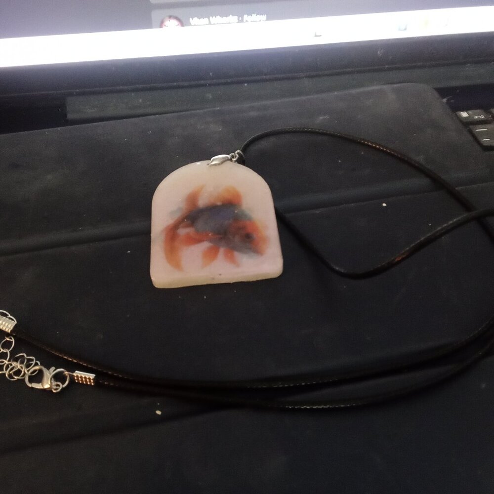 Handmade Goldfish Pendant Necklace